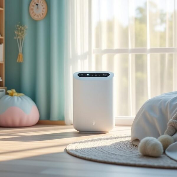 le purificateur d'air efficace pour éliminer les allergènes dans les chambres d'enfants, assurant un air sain et pur pour le bien-être des plus jeunes.